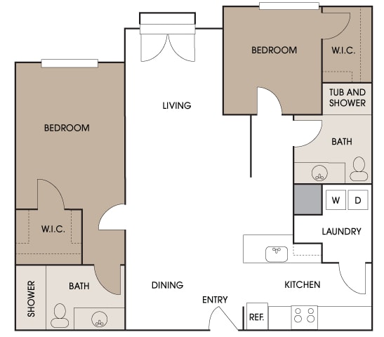 Centre Pointe Apartments - B6 - 2 bedrooms and 2 bath