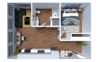 AP1 Lofts - Unit L - 1 Bed - Floor Plan