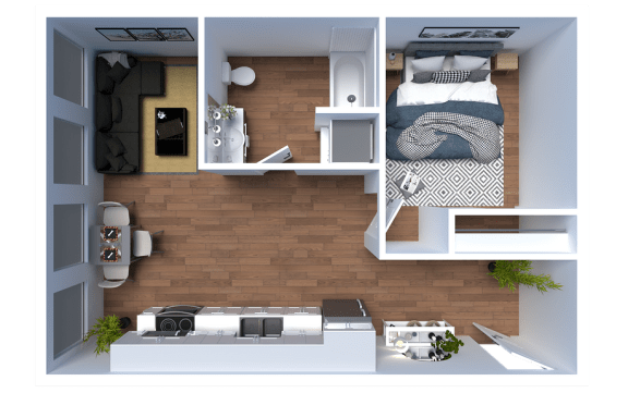 AP1 Lofts - Unit L - 1 Bed - Floor Plan