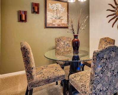 formal dining at The Sanctuary of Lake Villa, Lake Villa