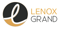 The Lenox Grand logo consists of a black circle with a white and gold design.