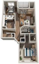 2 Bed 2 Bath Floor Plan | 1,220 Sq. Ft