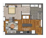 1Bd 1Bth A Floor Plan at Stella St. Paul Apartments, Minnesota, 55102