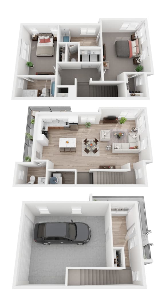2 Bedroom 2.5 Bathroom_B at Greens by Lotus Townhomes, Ogden, Utah