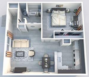 A4 | 1 BED / 1 BATH | 687 SQ FT at Aero White Rock, Dallas, Texas