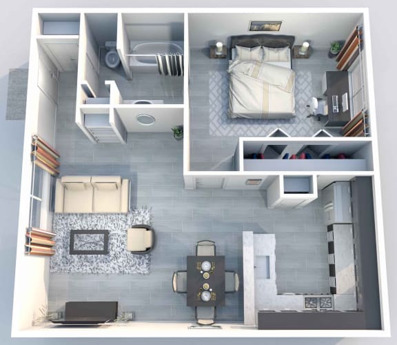 A4 | 1 BED / 1 BATH | 687 SQ FT at Aero White Rock, Dallas, Texas