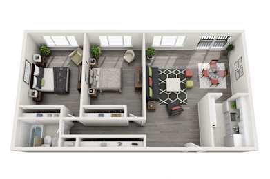 2 Bed 1 Bath 1,052 Sq. Ft.
