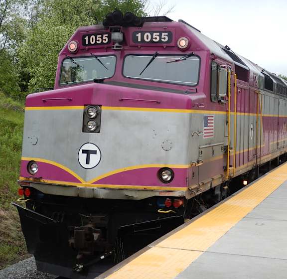 Commuter Rail Train at Mansfield Meadows in Mansfield, MA