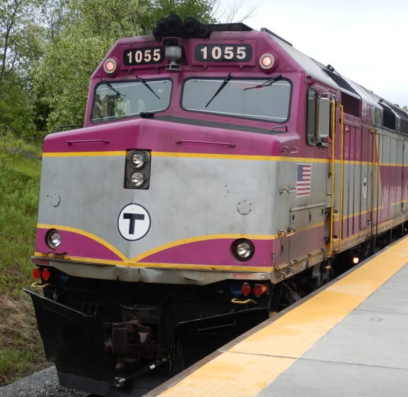 Commuter Rail Train at Mansfield Meadows in Mansfield, MA