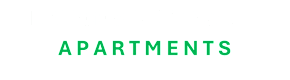 The image displays the text "BRIDGE STREET NORTH APARTMENTS" in white and green letters on a black background.
