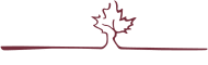 The logo for rustic oaks apartments with red background