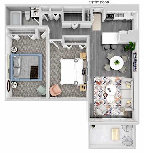 Floor Plan  2 Bedroom Apartment Newly Remodeled