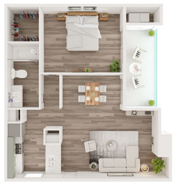 A1 Floor Plan at Water Ridge Apartments, CLEAR Property Management, Texas, 75061