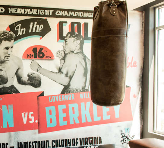 A poster of a boxing match between Nathaniel Bacon and Berkley.