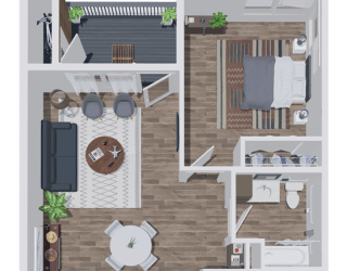 K01 Floor Plan at The Landing Apartments, Indianapolis, IN, 46234