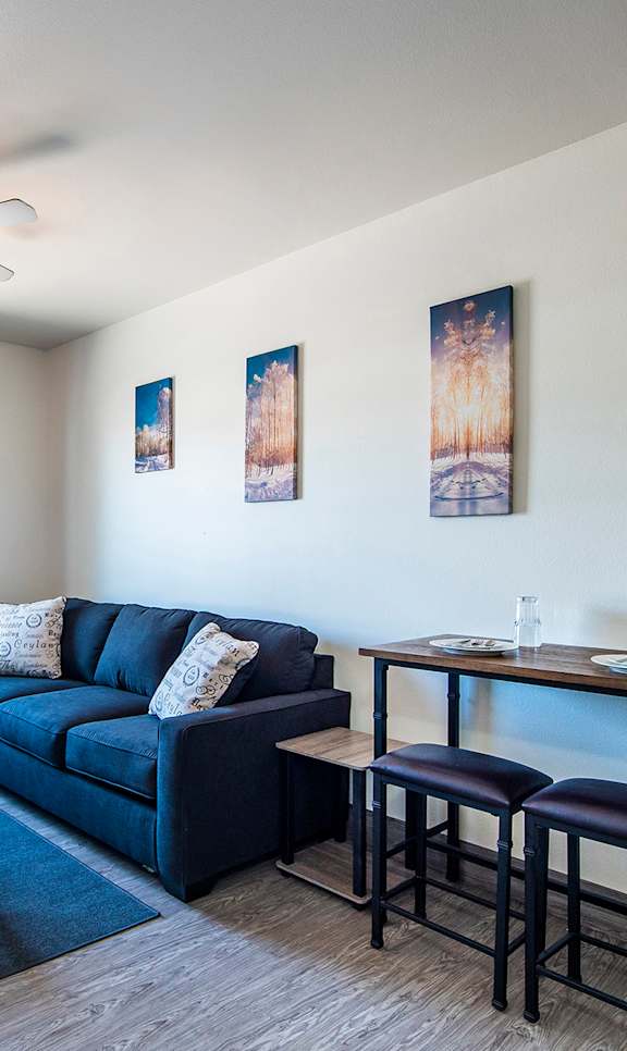 Living Room and Dining Area at The Vistas Apartments