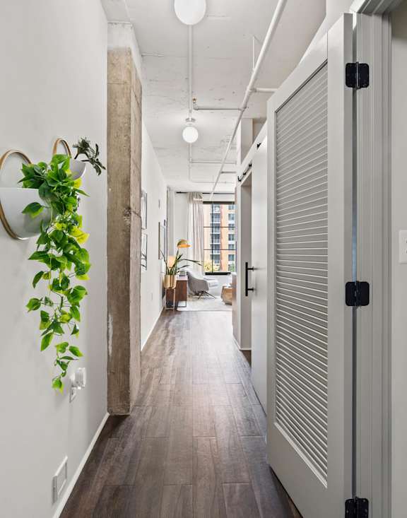 A laundry room with a washer and dryer.
