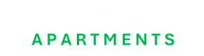 The image displays the text "ADMIRAL FARRAGUT APARTMENTS" in green on a black background.