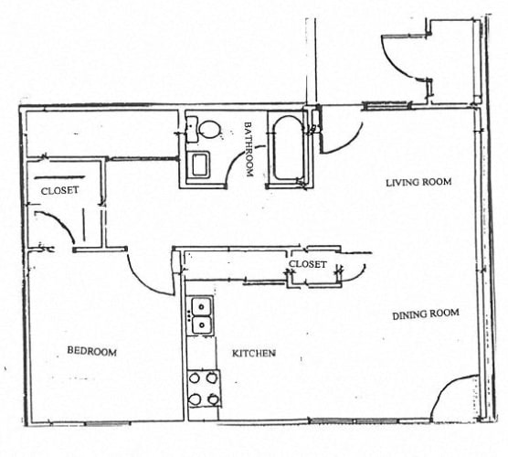 Floor Plan  1 Bedroom Unit