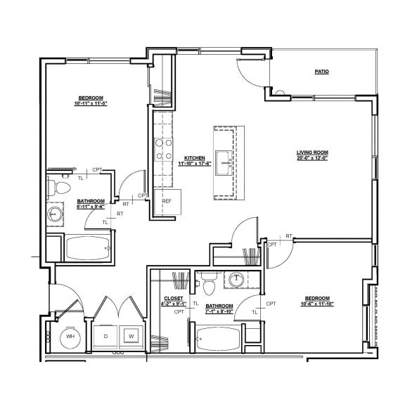 Avery Floor plan Avery Floor plan at Cycle Apartments, Ft. Collins, 80525