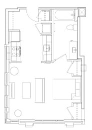 A floor plan for Madison House Studio shows a layout with a studio apartment and a larger apartment.