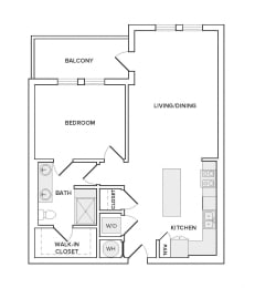 1 bedroom 1 bathroom floorplan