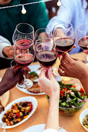 Stock photo of people with wine glasses