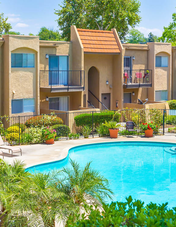 Sparkling pool at Woodlake, California, 92027