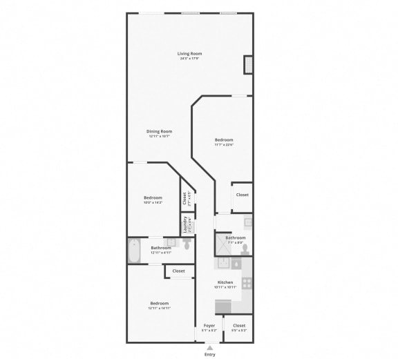 this is a floor plan of a 2100 sq ft apartment