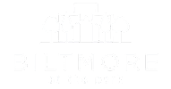 A black and white image of a park with the words "Biltmore at the park" written below it.