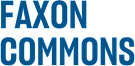 The image displays the words "FAXON COMMONS" in blue text.