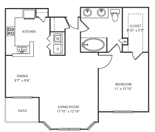 A3 Floor Plan at Providence Uptown, Houston, Texas