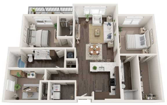 2 bed 2 bath floor plan C at The Clearing at ONE28, Olathe, 66062