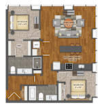 2Bed 2Bath M Floor Plan at Stella St. Paul Apartments, St. Paul, 55102