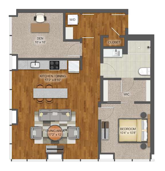 1Bd 1Bth Q Floor Plan at Stella St. Paul Apartments, St. Paul, 55102