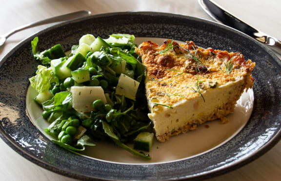 a plate of food on a table