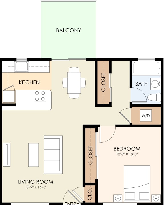one bedroom floor plan