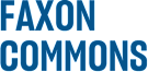 The image displays the words "FAXON COMMONS" in blue text.