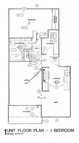Floor Plan  1 Bedroom Unit
