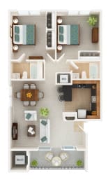 West Floor Plan at Spa Cove Apartments, Annapolis, Maryland