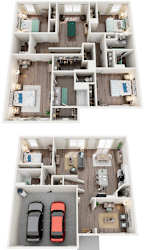 5 Bed  3 Bath Floor Plan | 2,511 Sq. Ft at Seaboard at Sidbury Station, Castle Hayne, North Carolina