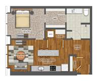 1Bd 1Bth N Floor Plan at Stella St. Paul Apartments, Minnesota, 55102
