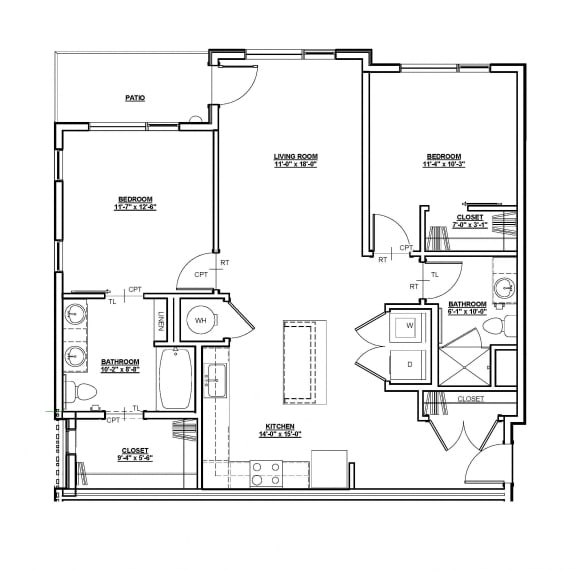 Magnolia Floor plan Magnolia Floor plan at Cycle Apartments, Ft. Collins