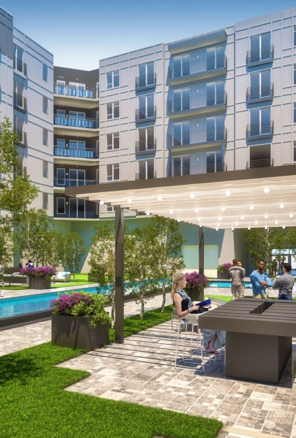 Picturesque Pool And Cabana Setting at Mosaic Summit Pointe, Chesapeake, VA, 23320