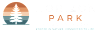 A logo for Horizon Park Apartment Homes featuring a tree and a sunset.