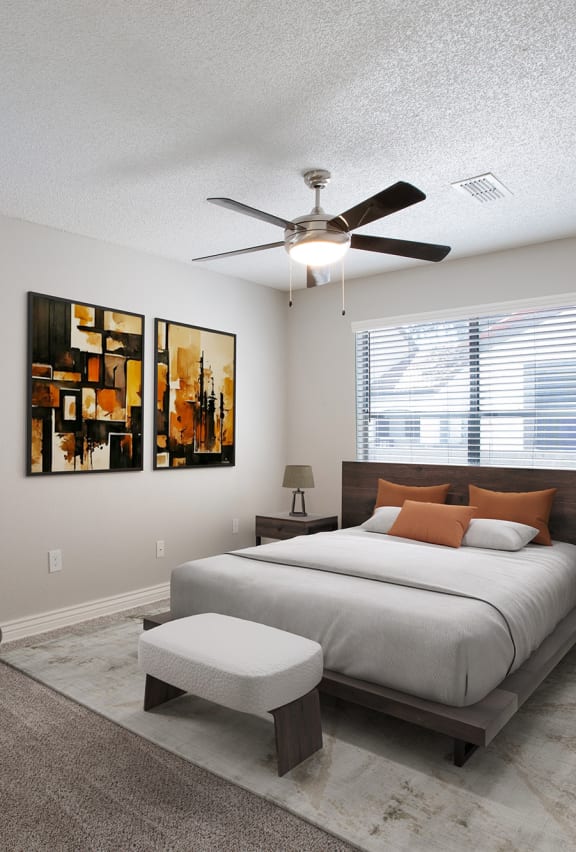 Bedroom at Orange Tree Village Apartments in Tucson Arizona