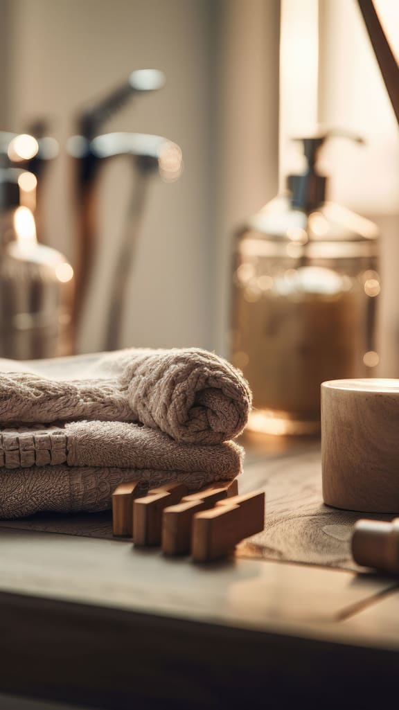Towels in bathroom at Nu-Horizons in Copiague, NY 11726