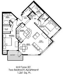 2 Bedroom Floor Plan at The Landings at Silver Lake Village, St. Anthony