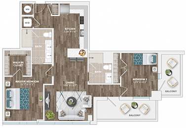 B9D Floor Plan at Sinclaire on Seminary, Alexandria, VA