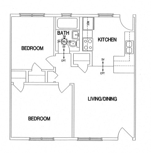 Floor Plan  2 bedroom